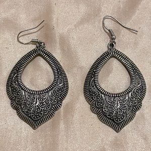 Charlotte Russe Silver Etched Earrings